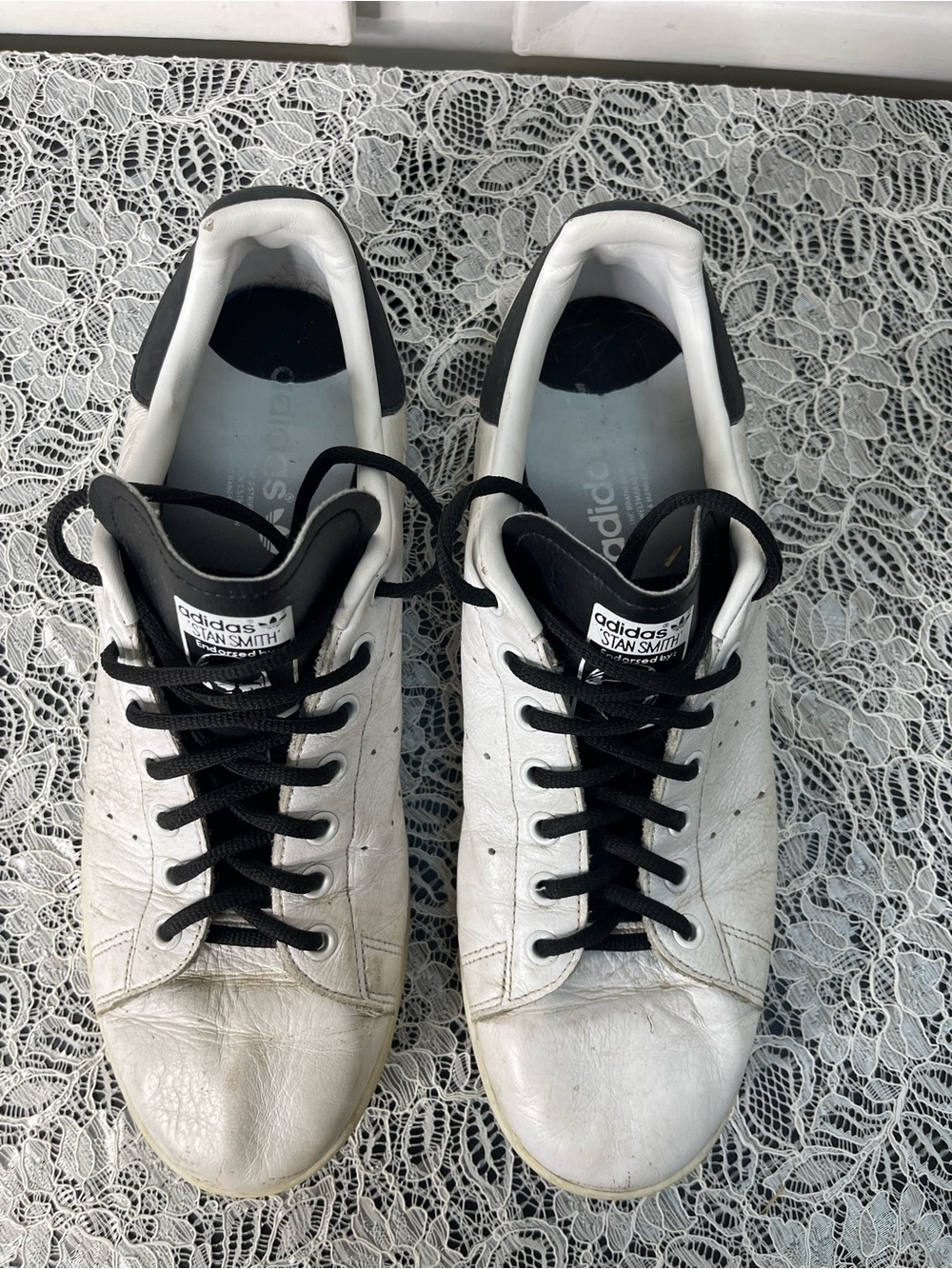Adidas Stan Smith White Black Leather Sneakers Men’s Size 11 EE6454 Shoes
